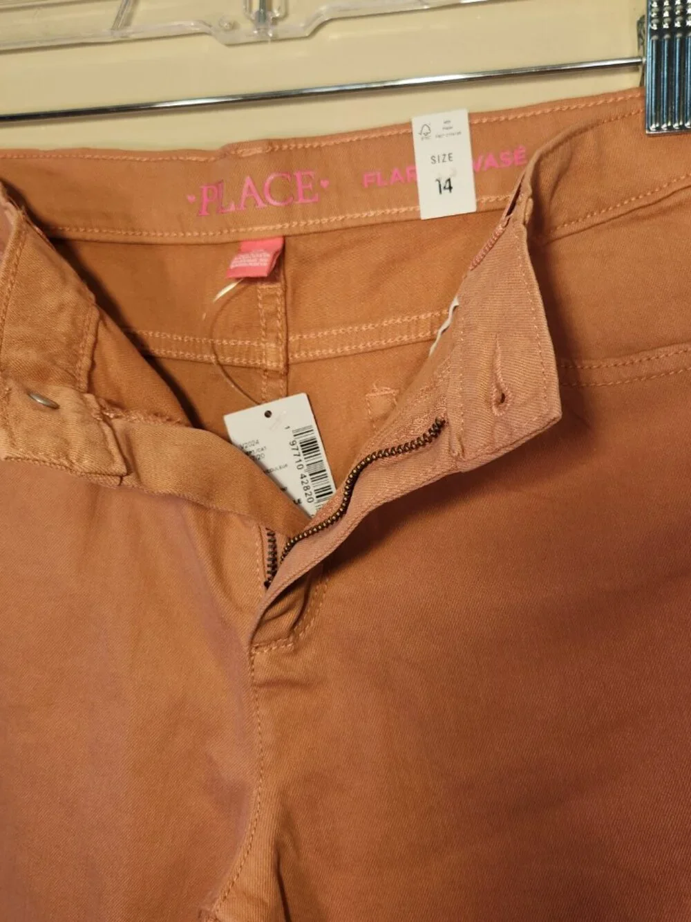 Children's Place Flare Jeans coral colored NWT Size 14